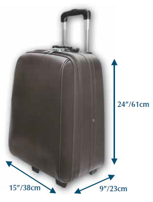 Recommended luggage dimensions