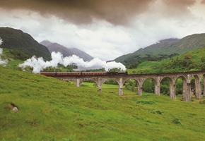 The Jacobite steam train Glenfinnan viaduct