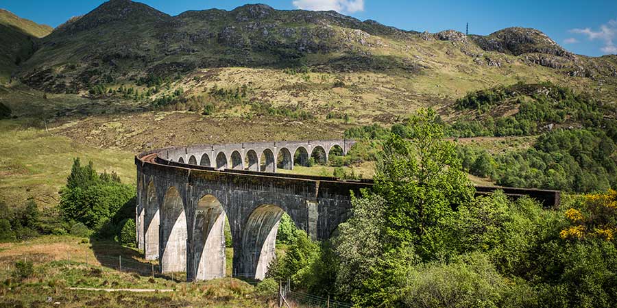 Stream train viaduct Scotland