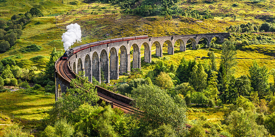 Stream train viaduct Scotland