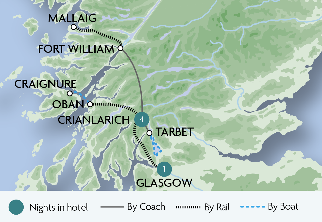 Viaje Escocia Loch Lomond Rail 12X16 pulgadas impresión arte enmarcado 